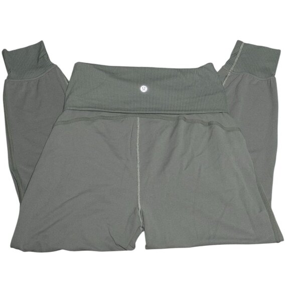 Lululemon 6 Align Super-High-Rise Ribbed-Waist Jogger Green Croos-waist pocket - Picture 6 of 12
